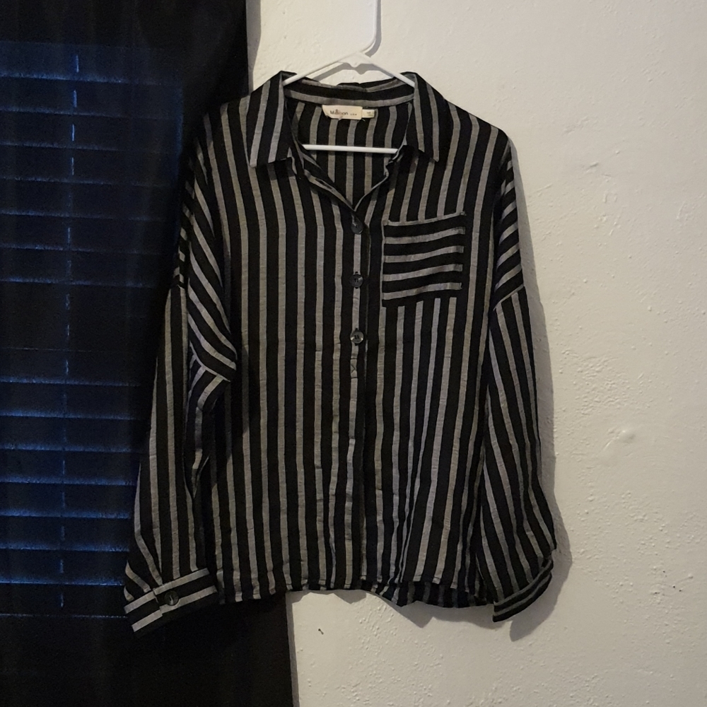 Black and grey blouse